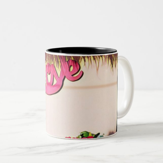 Valentine's day gift for bikers Two-Tone coffee mug (Front Right)