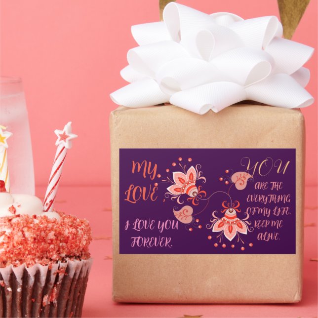 VALENTINE'S DAY GIFT FOR GIRLFRIEND, WIFE, HUSBAND RECTANGULAR STICKER (Party)