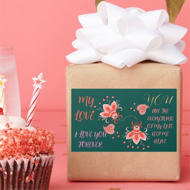 VALENTINE'S DAY GIFT FOR GIRLFRIEND, WIFE, HUSBAND RECTANGULAR STICKER (Party)