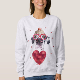 Valentine's Day Gift Great Dane Dog Sweatshirt