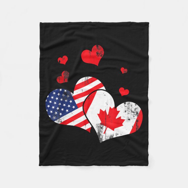 Valentine's Day Gift Maple Leaf Canada  Fleece Blanket (Front)