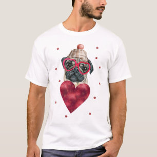 Valentine's Day Gift Pug Dog T-Shirt