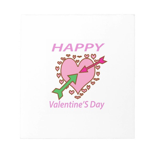 Valentine's day Gift Romantic Heart n Arrows fun Notepad (Front)