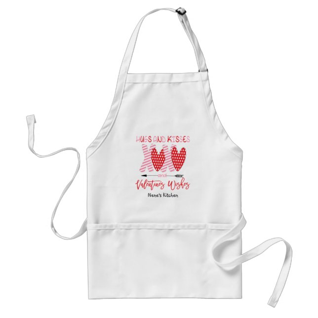 Valentines Day Gift | Trendy XOXO Hugs and Kisses  Standard Apron (Front)