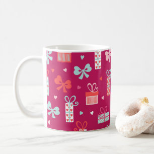 Valentine's Day Gifts Bows Hearts Pink Red Love Coffee Mug