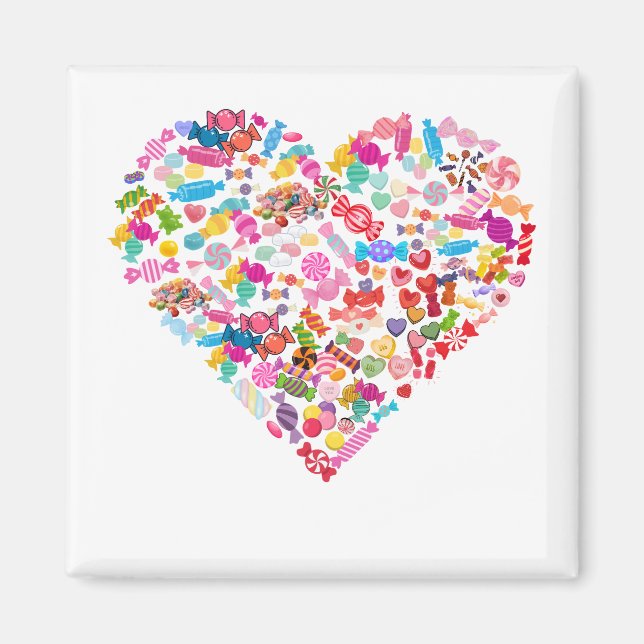 Valentines Day Gifts Candy Heart Shape Design Magnet (Front)