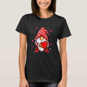 Valentine's Day Gnome Love Holding Red Heart Funny T-Shirt