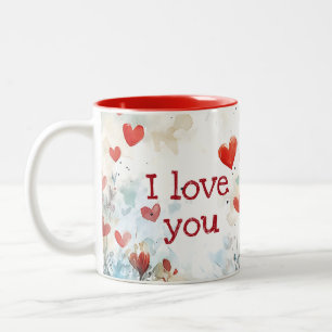 Valentine's Day Gnome Two-Tone Coffee Mug