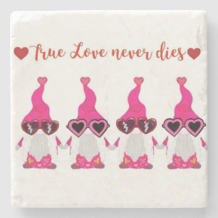 Valentine's Day gnomes Stone Coaster