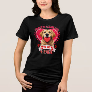 Valentine's day golden retriever dog lover mum Tri-Blend shirt