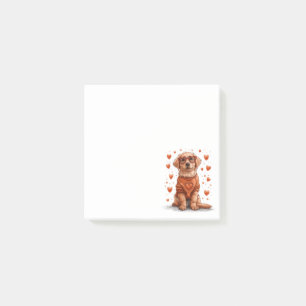 Valentines Day Golden Retriever Dog Post-it Notes