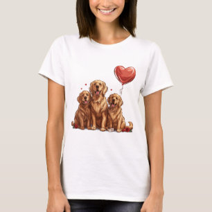 Valentines Day Golden Retriever Dog T-Shirt