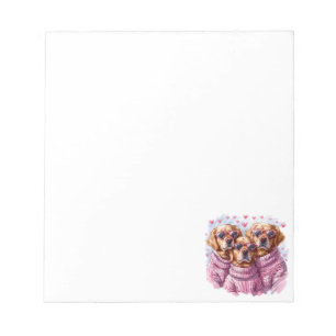 Valentines Day Golden Retriever Dogs Notepad