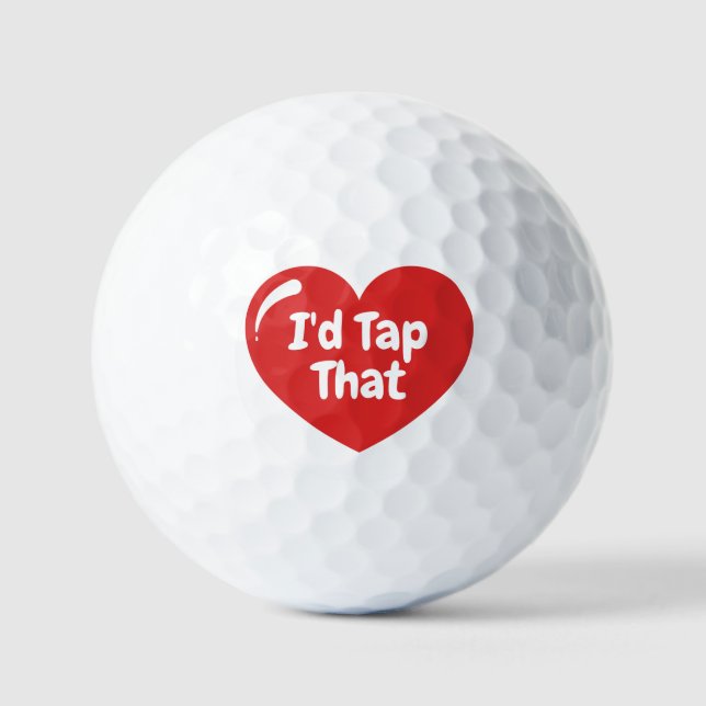 Valentines Day Golf Golfer For Him Men Husband Boy Golf Balls (Front)