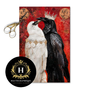 Valentines Day Gothic Raven King Crown Tissue Paper