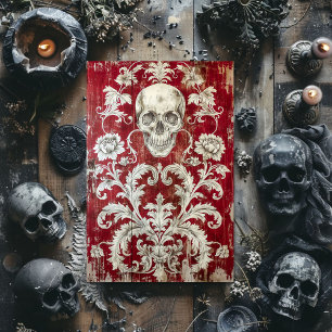 Valentines Day Gothic Skeleton Skull Decoupage Tissue Paper