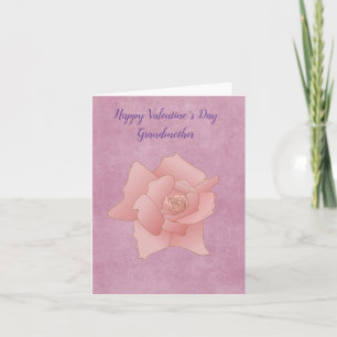 Valentine's Day Grandmother Pink Rose Card