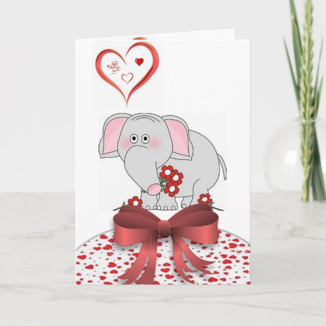 Valentine's Day Greeting Card Elephant (Front)