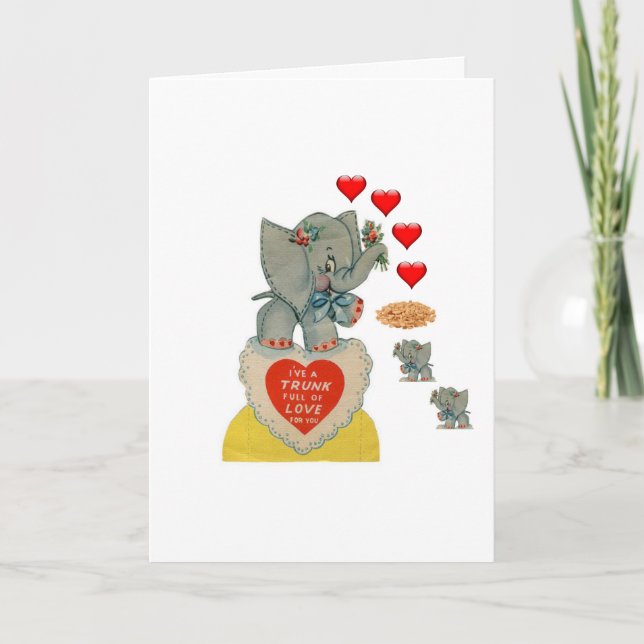 Valentine's Day Greeting Card Elephant (Front)