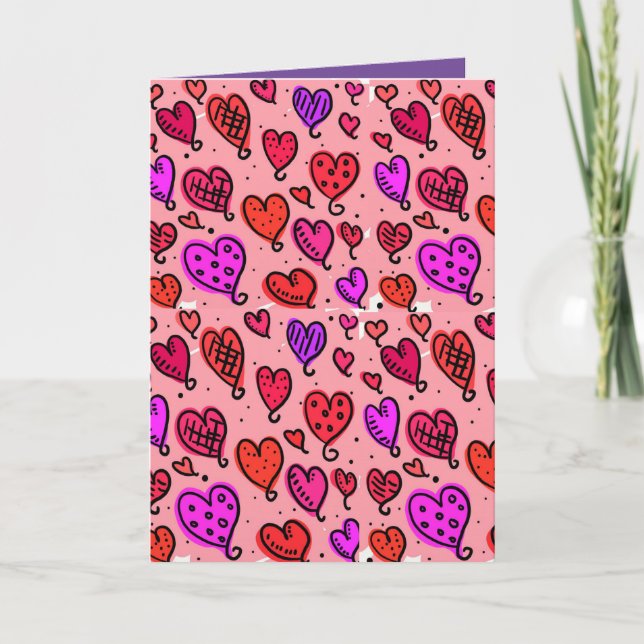 Valentine's Day Greeting Card Hearts (Front)