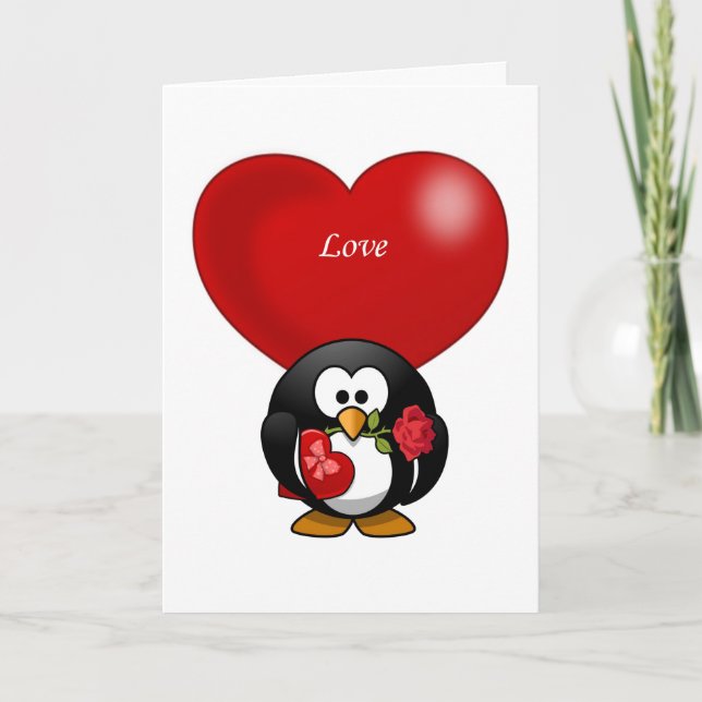 Valentine's Day Greeting Card Penguin (Front)