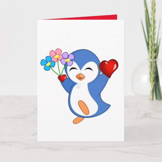 Valentine's Day Greeting Card Penguin (Front)
