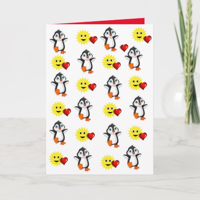 Valentine's Day Greeting Card Penguin (Front)