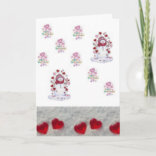 Valentine's Day Greeting Card Snowman