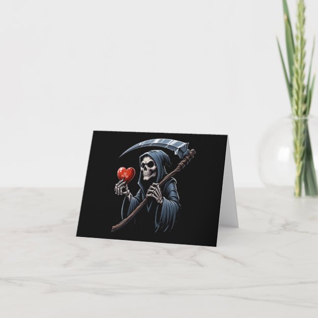 Valentine's Day Grim Reaper Holiday Card (Front)