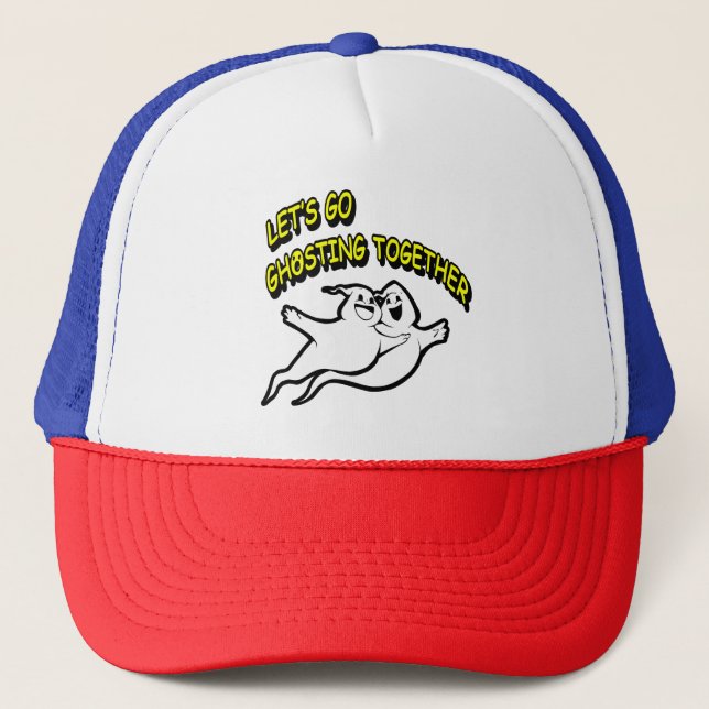 Valentine's Day Halloween Ghosting Together Trucker Hat (Front)