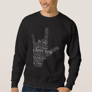 Valentine's Day Hand Languages Boys Womens Mens Va Sweatshirt