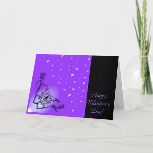 Valentine's Day - heart and butterfly on Rainbow Holiday Card