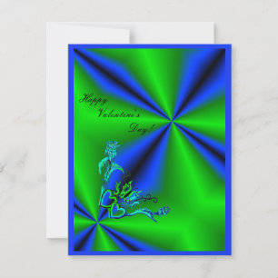 Valentine's Day - heart and butterfly on Rainbow Holiday Card