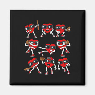 Valentines Day Heart Baseball Boys Kids  Magnet