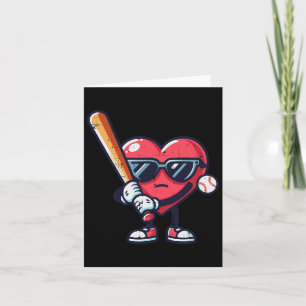 Valentines Day Heart Baseball Boys Toddler Kids Yo Card