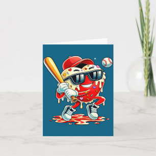 Valentines Day Heart Baseball Drip Ice Cream Boys Card