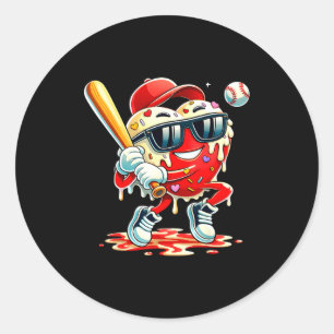 Valentines Day Heart Baseball Drip Ice Cream Boys  Classic Round Sticker