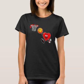 Valentine's Day Heart Basketball Player Players Fa T-Shirt
