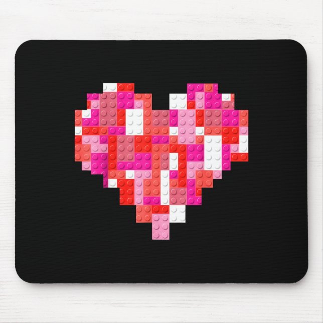 Valentines day heart blocks bricks boys toddles mouse pad (Front)