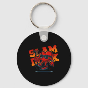 Valentines Day Heart Bysketbyll Slam Dunk Men Wome Key Ring