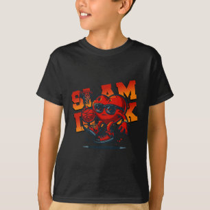 Valentines Day Heart Bysketbyll Slam Dunk Men Wome T-Shirt