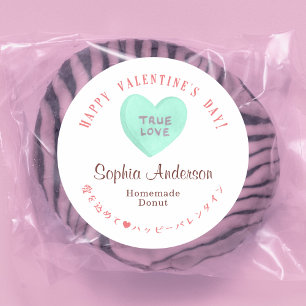 Valentine's Day Heart Candy True Love Classic Round Sticker