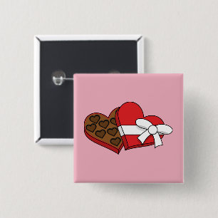 Valentine's Day Heart Chocolate Box 15 Cm Square Badge
