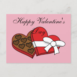 Valentine's Day Heart Chocolate Box Add Text Holiday Postcard