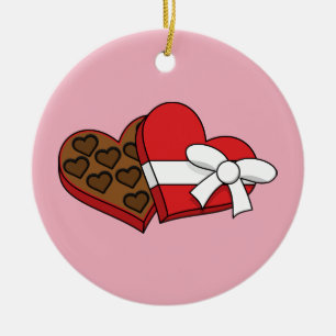 Valentine's Day Heart Chocolate Box Ceramic Tree Decoration