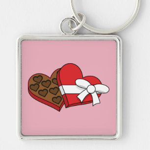 Valentine's Day Heart Chocolate Box Key Ring