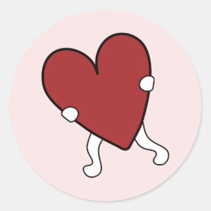 Valentines Day Heart Classic Round Sticker