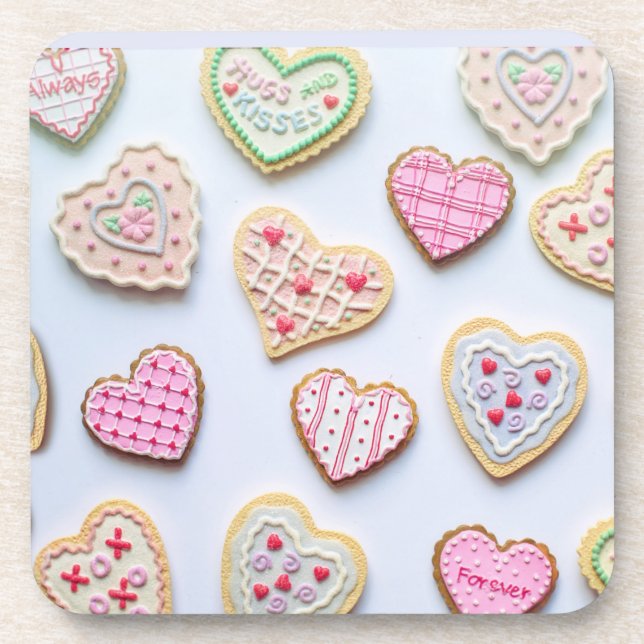 Valentine's day heart cookies   coaster (Front)