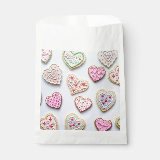 Valentine's day heart cookies        favour bags (Front)