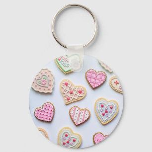 Valentine's day heart cookies      key ring